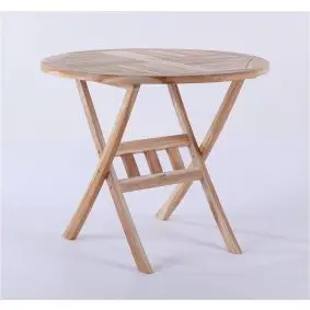 TEAK Mondena havesæt Ø90cm m/ 4 stole uden armlæn - FOLDEBORDE