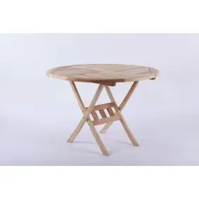 TEAK Mondena havesæt Ø110cm m/ 4 stole uden armlæn - FOLDEBORDE