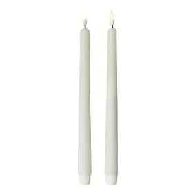 DACORE Stagelys med 3D flamme i hvid - 28 cm - 2 stk. - LYS & LYSKÆDER