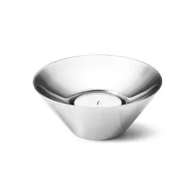 GEORG JENSEN Fyrfadsstage tunes i stål Ø10,2 cm - PYNT & FIGURER