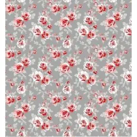 DACORE Picnicplaid små blomstret 130 x 170 cm - grå/rød - PLAID / TÆPPER