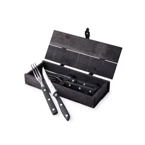 GENSE Old farmer grillbestik sort 2 + 2 dele - GRILLBESTIK