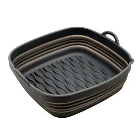 Airfryer bradepande foldbar i silikone 20 x 21 cm - grå - KØKKENMASKINER