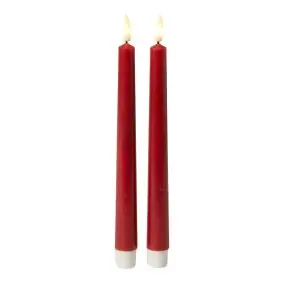 DACORE Stagelys med 3D flamme i rød - 24 cm - 2 stk. - LED LYS