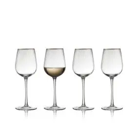 LYNGBY GLAS Palermo hvidvin med guldkant  4 stk. - 30 cl - VINGLAS