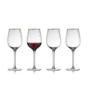 LYNGBY GLAS Palermo rødvin med guldkant  4 stk. - 40 cl - VINGLAS