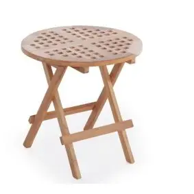 TEAK Ristklapbord Ø50 cm - HAVEBORDE