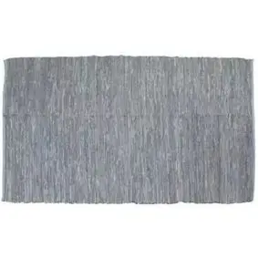 LA FINESSE Læder/skind kludetæppe 120 x 180 cm - grå - TILBEHØR