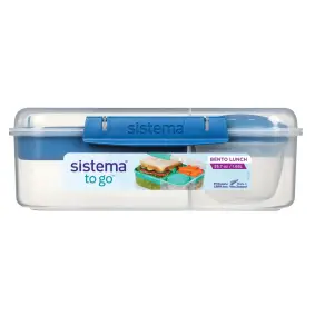 SISTEMA Madkasse bento box lunch to go 1,65 liter - klar / ocean blue - MADKASSER & DRIKKEDUNKE