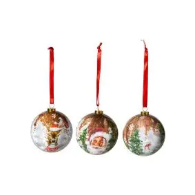 DACORE Julekugler i papmache 3 stk - julemotiv - ALT TIL JULETRÆET