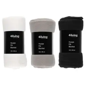 4LIVING Fleece tæppe - ass. farver - TEKSTIL