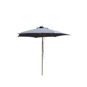 HOFFMANN Parasol geneve Ø2,5 m m/tilt & massiv bøgestok – grå - PARASOLLER & OVERDÆKNING
