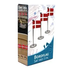 Bordflag på fod 20 cm - 3 stk - ØVRIGE