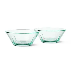 ROSENDAHL Grand cru recycled glasskåle Ø15 cm 2 stk - klar grøn - BORDDÆKNING