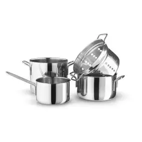 EVA TRIO Stainless steel grydesæt  3 stk + pastaindsats - GRYDER & PANDER