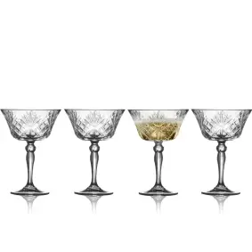 LYNGBY Melodia krystal champagneskål 26 cl. - 4 stk - GLAS