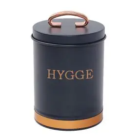 Opbevaringsdåse i metal blå med guld - hygge - OPBEVARING