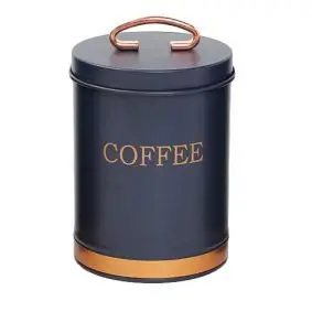Opbevaringsdåse i metal blå med guld - coffee - OPBEVARING