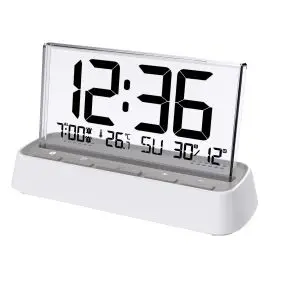 Digitalt radiostyret ur - hvid - TERMOMETER