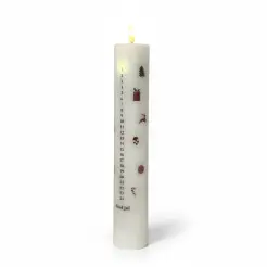 DACORE Kalenderlys m/3D flamme inkl. fjernbetjening Ø5 cm - hvid -