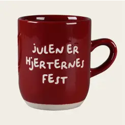 DET GAMLE APOTEK Julekrus "Julen er hjerternes fest" - rød - 