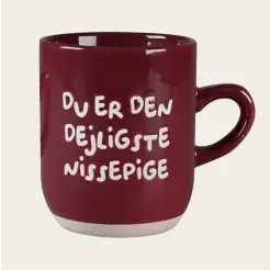DET GAMLE APOTEK Julekrus "Du er den dejligste nissepige" - rød - 