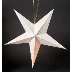 DACORE Papirstjerne med LED Ø60 cm - hvid - 