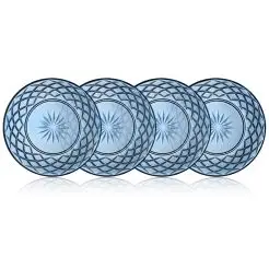 LYNGBY Sorrento glastallerken 21 cm 4 stk - blå - 