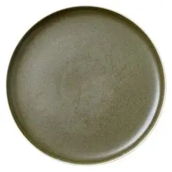 STUDIO ROUND North middagstallerken 27 cm - mat hvid/mat grøn - 