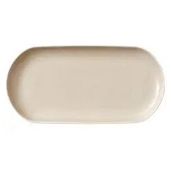 STUDIO ROUND North serveringsfad 38 x 19 cm - mat hvid/mat blå -
