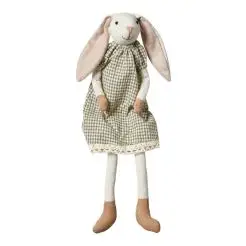 DACORE Kanin siddende sand/grøn pige - 46 cm -