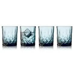 LYNGBY Sorrento whiskey glas 32 cl 4 stk - blå - 