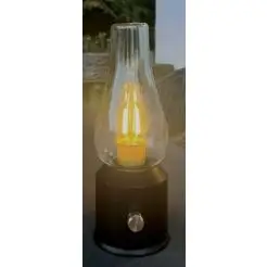 VELI LINE Genopladelig retro bordlampe - sort -