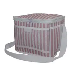Køletaske 10 liter mellem - rosa stribet - 