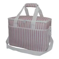 Køletaske 30 liter - rosa stribet - 