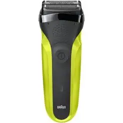 BRAUN Shaver serie 3 300 clean & close - sort/lime -