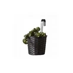 DACORE Urtepotte Ø16 cm. m. bøjle i sort rattan -