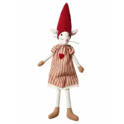 DACORE Julemus 41 cm rød/natur - pige - 
