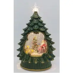 CONZEPT Snelanterne Juletræ med Julemand og LED – 16,3 x 9,7 x 26 cm - 