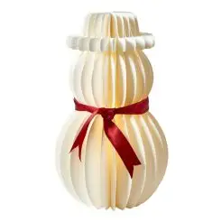 DACORE Snemand i foldet papir med 20 LED lys – Ø15,5 x 25 cm - 