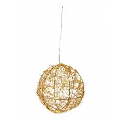 DACORE LED kugle i metal med 80 LED lys – Ø15 cm, Guld - 