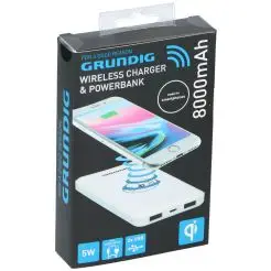 GRUNDIG Powerbank og trådløs opladning 8000 mah -