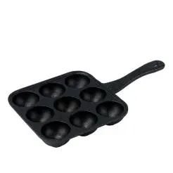 HOLM Æbleskivepande støbejern m. 9 huller -