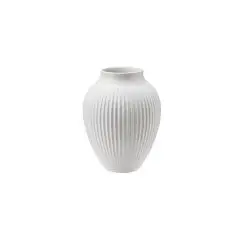 KNABSTRUP Vase 12,5 cm m/riller - hvid -