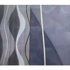 Badeforhæng 180x200 cm mønster blå -