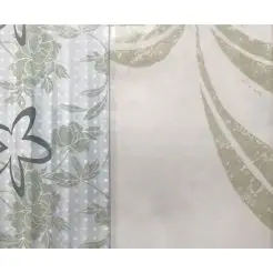 Badeforhæng 180x200 cm mønster grøn -