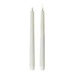 DACORE Stagelys med 3D flamme i hvid - 28 cm - 2 stk. - 