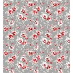 DACORE Picnicplaid små blomstret 130 x 170 cm - grå/rød -