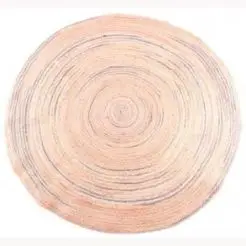 LA FINESSE Jute tæppe Ø120 cm - natural/lys mix - 