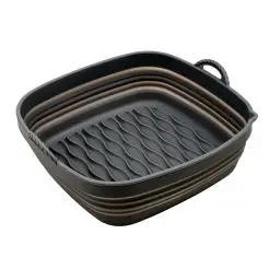 Airfryer bradepande foldbar i silikone 20 x 21 cm - grå -